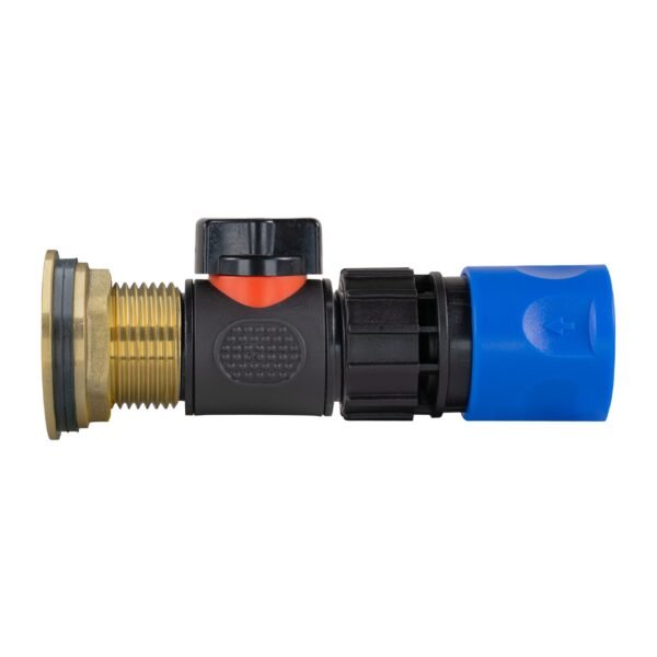 Water butt brass kit 1 inch with in-line valve + female quick connect, blue – rainwater harvesting kit uk with drill bit water butt kits free shipping 5