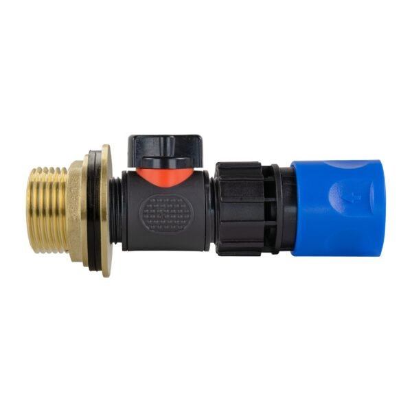 Water butt brass kit 1 inch with in-line valve + female quick connect, blue – rainwater harvesting kit uk with drill bit water butt kits free shipping 19