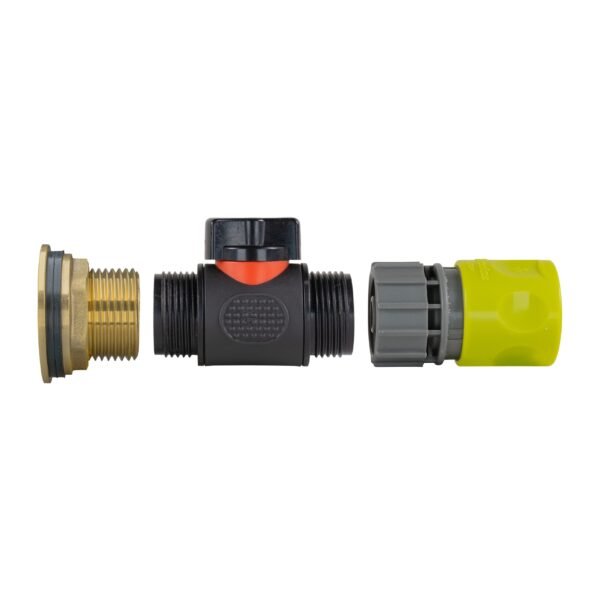 Water butt brass kit 1 inch with in-line valve + female quick – rainwater harvesting kit uk with lime connector brass wall flange kits free shipping 11
