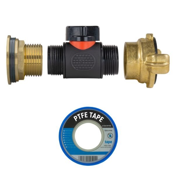 Water butt brass kit 1″ with in-line valve + geka – rainwater harvesting kit uk brass wall flange kits free shipping 11
