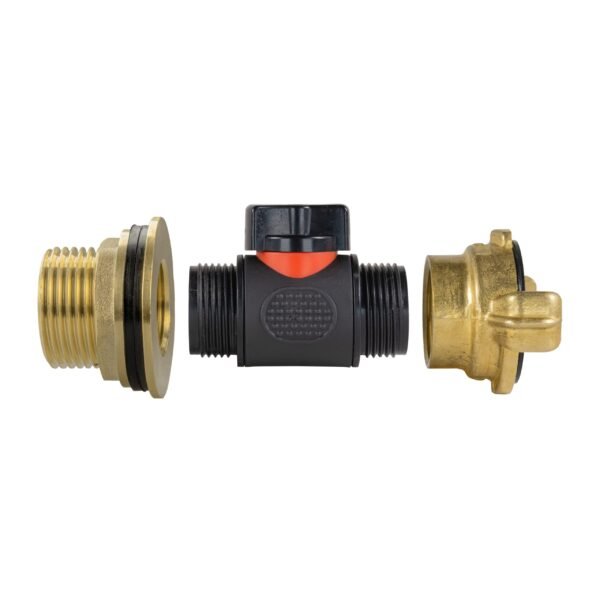 Water butt brass kit 1″ with in-line valve + geka – rainwater harvesting kit uk brass wall flange kits free shipping 23