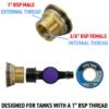 Water butt brass kit 1″ with 13mm barb irrigation valve – rainwater harvesting kit uk water butt kits free shipping 27