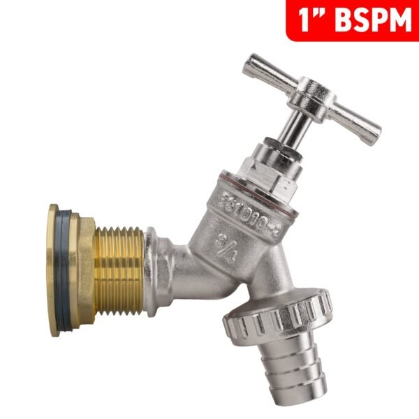Water butt brass kit 1″ with nickel plated barbed tap – rainwater harvesting kit uk new arrivals free shipping 17