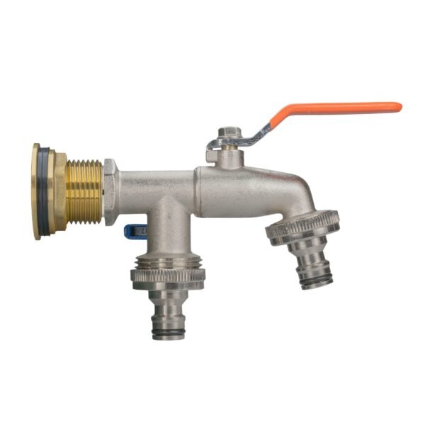 Water Butt Brass Kit 1" with Double Quick Connect Tap and