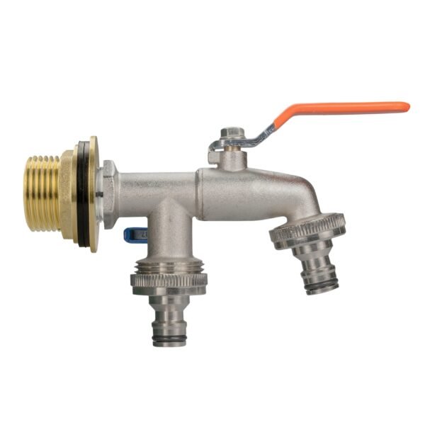 Water Butt Brass Kit 1" with Double Quick Connect Tap and