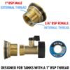 Water butt brass kit 1″ with brass valve and drill bit new arrivals free shipping 31