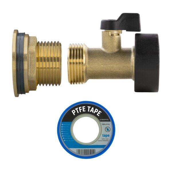 Water butt brass kit 1″ with brass valve and drill bit new arrivals free shipping 21