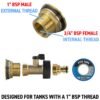 Water butt brass kit 1″ with brass valve + quick connect and – rainwater harvesting kit uk new arrivals free shipping 31