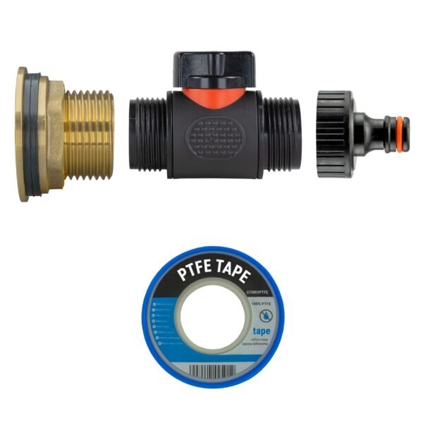 Water butt brass kit 1″ with in-line valve + quick connect – rainwater harvesting kit uk water butt kits free shipping 11