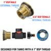 Water butt brass kit 1″ with in-line valve + quick connect – rainwater harvesting kit uk water butt kits free shipping 29