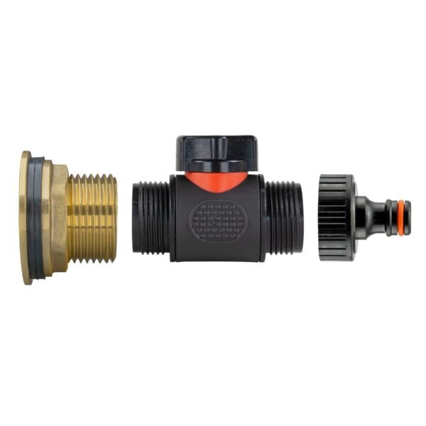 Water butt brass kit 1 inch with in-line valve + quick connect – rainwater harvesting kit uk brass wall flange kits free shipping 11