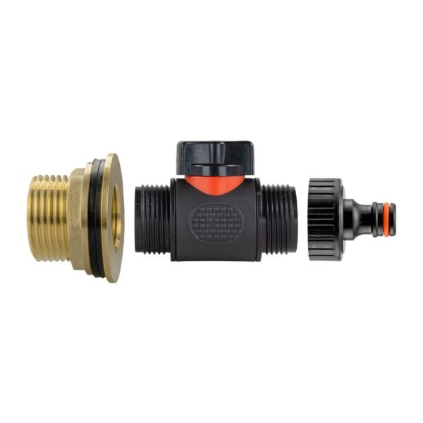 Water butt brass kit 1 inch with in-line valve + quick connect – rainwater harvesting kit uk brass wall flange kits free shipping 17