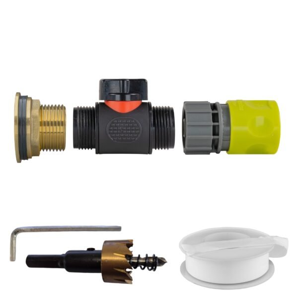 Water butt brass kit 1″ with in-line valve + female quick – rainwater harvesting kit uk new arrivals free shipping 5