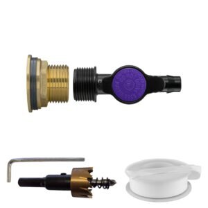 Water Butt Brass Kit 1″ with 13mm Barb Irrigation Valve and Water Butt Kits Free Shipping