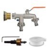 Water Butt Brass Kit 1" with Double Quick Connect Tap and