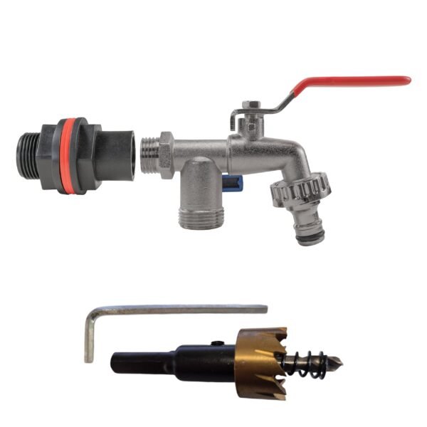 Water Butts Kit 3/4″ With Double Tap and Drill Bit New Arrivals Free Shipping 5