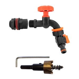 Water Butts Kit 3/4" PP Black Tap and Tap Splitter and Drill