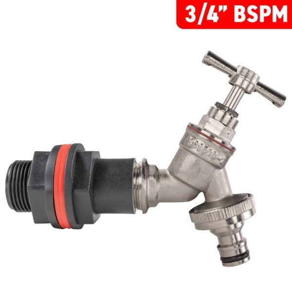 Water Butt Kit 3/4″ with Nickel Plated Quick Connect Tap New Arrivals Free Shipping 11