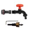 Water Butt Extension Kit 1/2" with Black Dial Tap and Drill