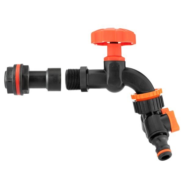 Water butt extension kit 1/2 inch with black dial tap + two-way – rainwater harvesting kit uk water butt kits free shipping 13