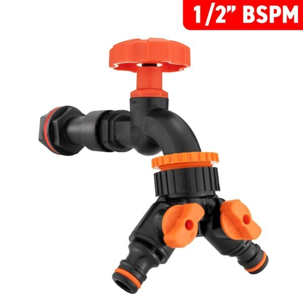 Water butt extension kit 1/2 inch with black dial tap + two-way – rainwater harvesting kit uk water butt kits free shipping 19