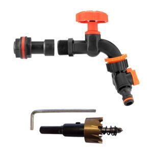 Water Butt Extension Kit 1/2" with Black Dial Tap + Two-Way