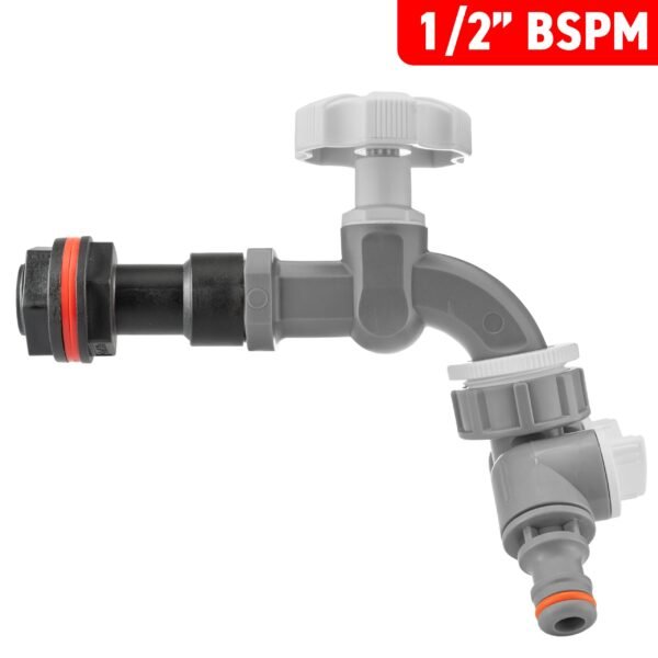 Water Butt Extension Kit 1/2″ with Grey Dial Tap + Two-Way Water Butt Kits Free Shipping 17
