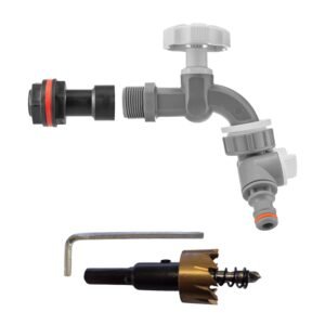 Water Butt Extension Kit 1/2" with Grey Dial Tap + Two-Way
