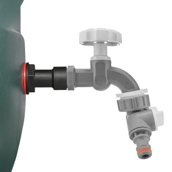 Water butt extension kit 3/4″ with grey dial tap + two-way – rainwater harvesting kit uk new arrivals free shipping 11