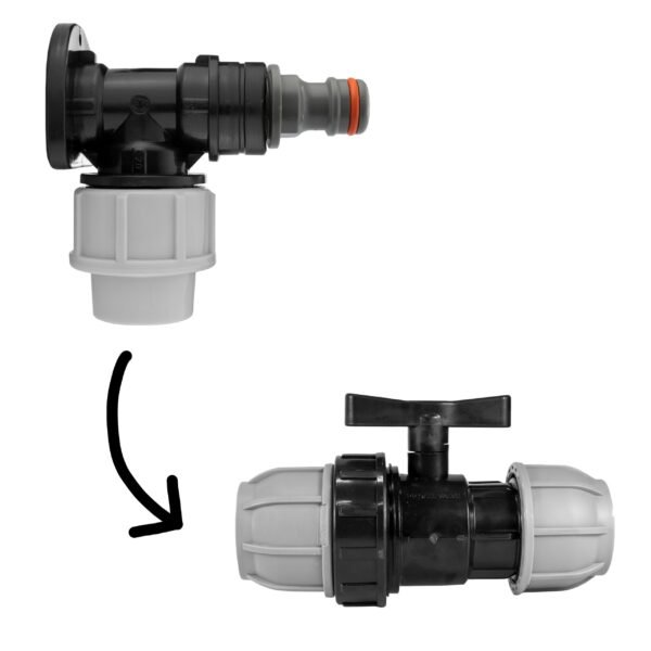 Wall Flange Kit 20mm MDPE – Snap-On Male & Inline Valve MDPE Wall Flange Kits Free Shipping 5