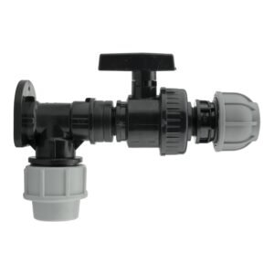 Wall Flange Kit 25mm MDPE + Large Plastic Valve & 25mm MDPE