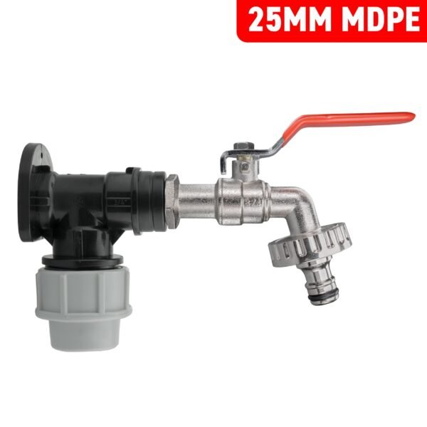 Wall Flange Kit 25mm MDPE + Quick Connect Lever Tap MDPE Fittings Free Shipping 7
