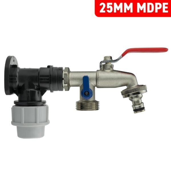 Wall flange kit 25mm mdpe + double lever tap ¾ inch bsp mdpe wall flange kits free shipping 5