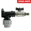Wall flange kit 25mm mdpe + bib valve + click lock male lime – mdpe pipe wall flange kit uk mdpe wall flange kits free shipping 39