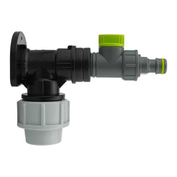Wall flange kit 25mm mdpe + quick connector valve