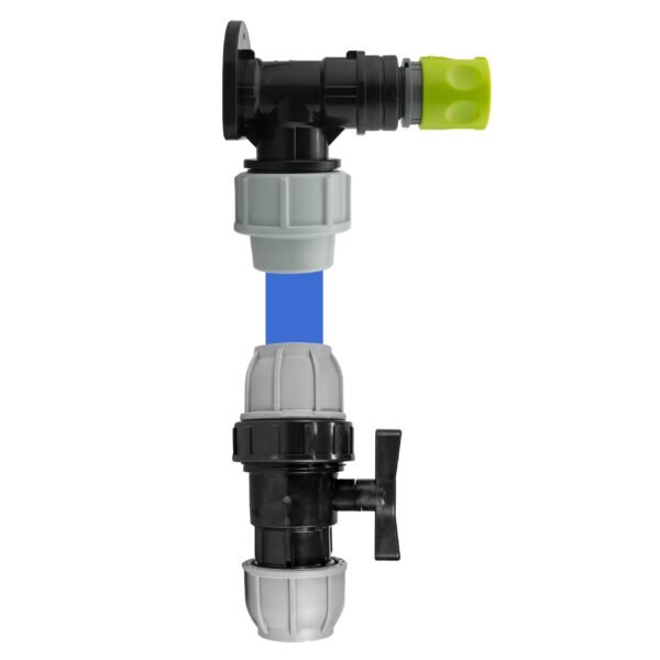 Wall Flange Kit 25mm MDPE + 25mm MDPE Valve + Female Quick