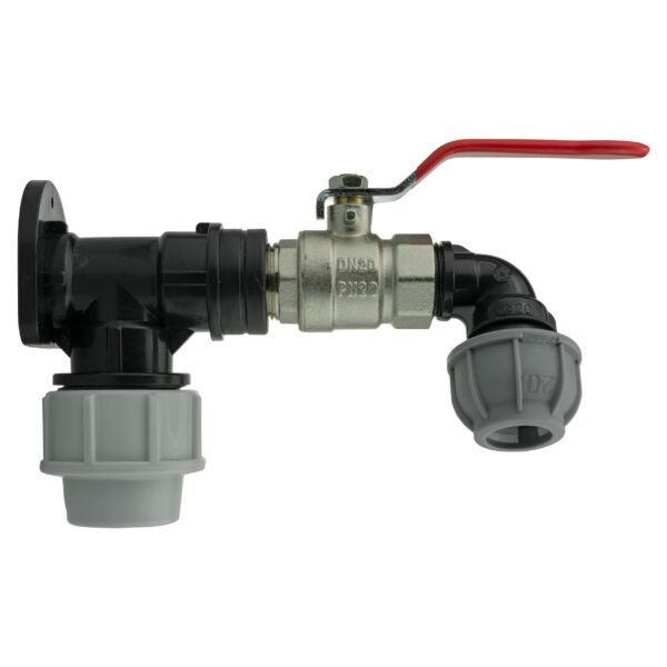 Wall flange kit 25mm mdpe + lever valve + 20mm mdpe elbow mdpe wall flange kits free shipping 5