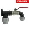 Wall flange kit 25mm mdpe + lever valve + 20mm mdpe elbow mdpe wall flange kits free shipping 35