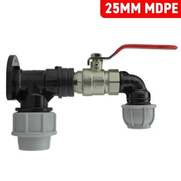 Wall flange kit 25mm mdpe + lever valve + 20mm mdpe elbow mdpe wall flange kits free shipping 11
