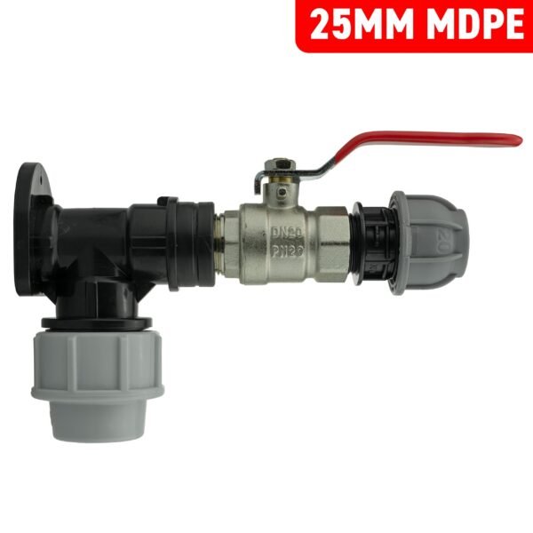 Wall flange kit 25mm mdpe + lever valve + 20mm mdpe straight – mdpe pipe wall flange kit uk mdpe wall flange kits free shipping 9