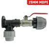 Wall flange kit 25mm mdpe + lever valve + 32mm mdpe joiner – heavy duty pipe & hose fitting uk mdpe fittings free shipping 3
