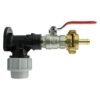 Wall Flange Kit 25mm MDPE + Lever Valve + 13mm Barbed Geka