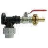 Wall Flange Kit 25mm MDPE + Lever Valve + 19mm Barbed Geka