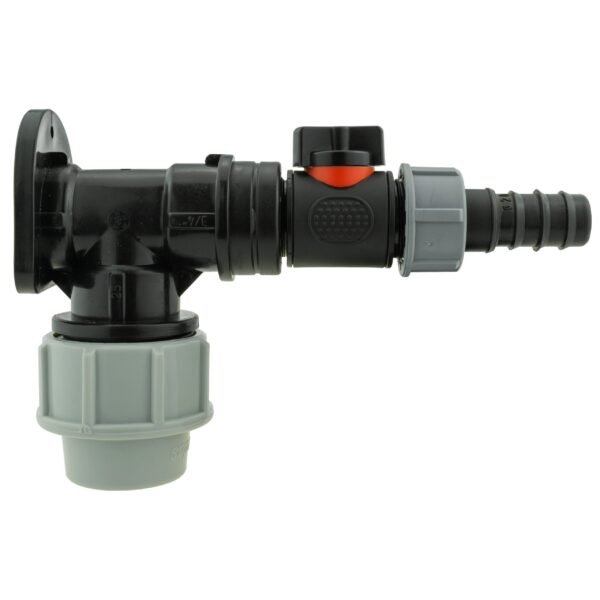 Wall flange kit 25mm mdpe + in-line valve + 20mm barb mdpe wall flange kits free shipping 5