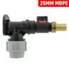 Wall flange kit 25mm mdpe + in-line valve + 19mm brass barb mdpe wall flange kits free shipping 33