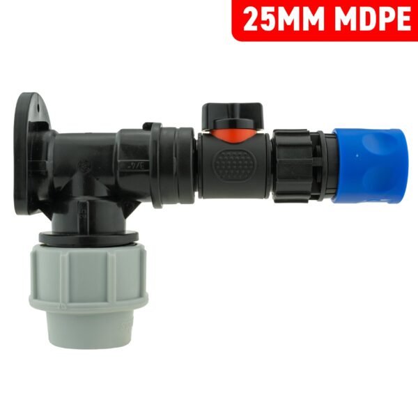 Wall flange kit 25mm mdpe + in-line valve & female quick mdpe wall flange kits free shipping 9