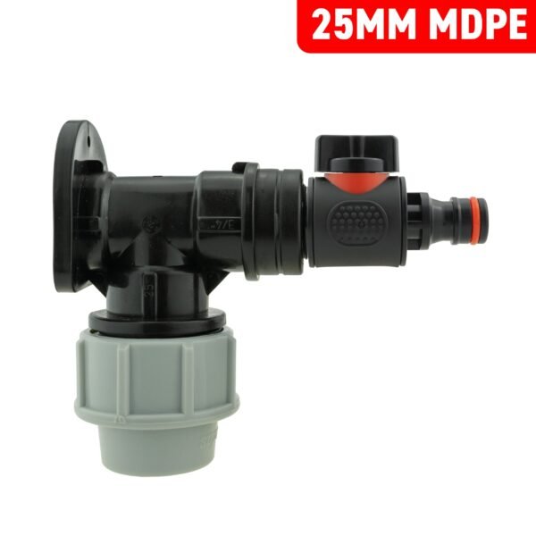Wall flange kit 25mm mdpe + valve with male quick connector – mdpe pipe wall flange kit uk mdpe wall flange kits free shipping 15
