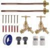 Brass Barbed Bib Tap BASIC Connection Kit x2