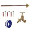 Brass quick connect bib tap basic connection kit – heavy duty outdoor garden tap uk base kit (no hose connector attached) garden hose connection set free shipping
