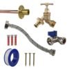 Brass quick connect bib tap standard connection kit – home diy accessory uk brass wall flange kits free shipping